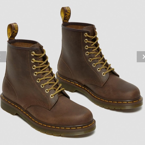 DR MARTENS 1460 CRAZY HORSE LEATHER LACE UP BOOTS - Picture 2 of 6